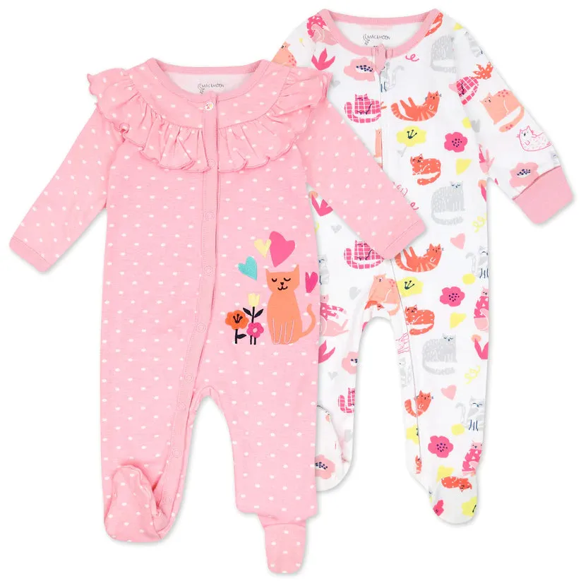 2-Pack Organic Cotton Sleep & Play in Caturday Print