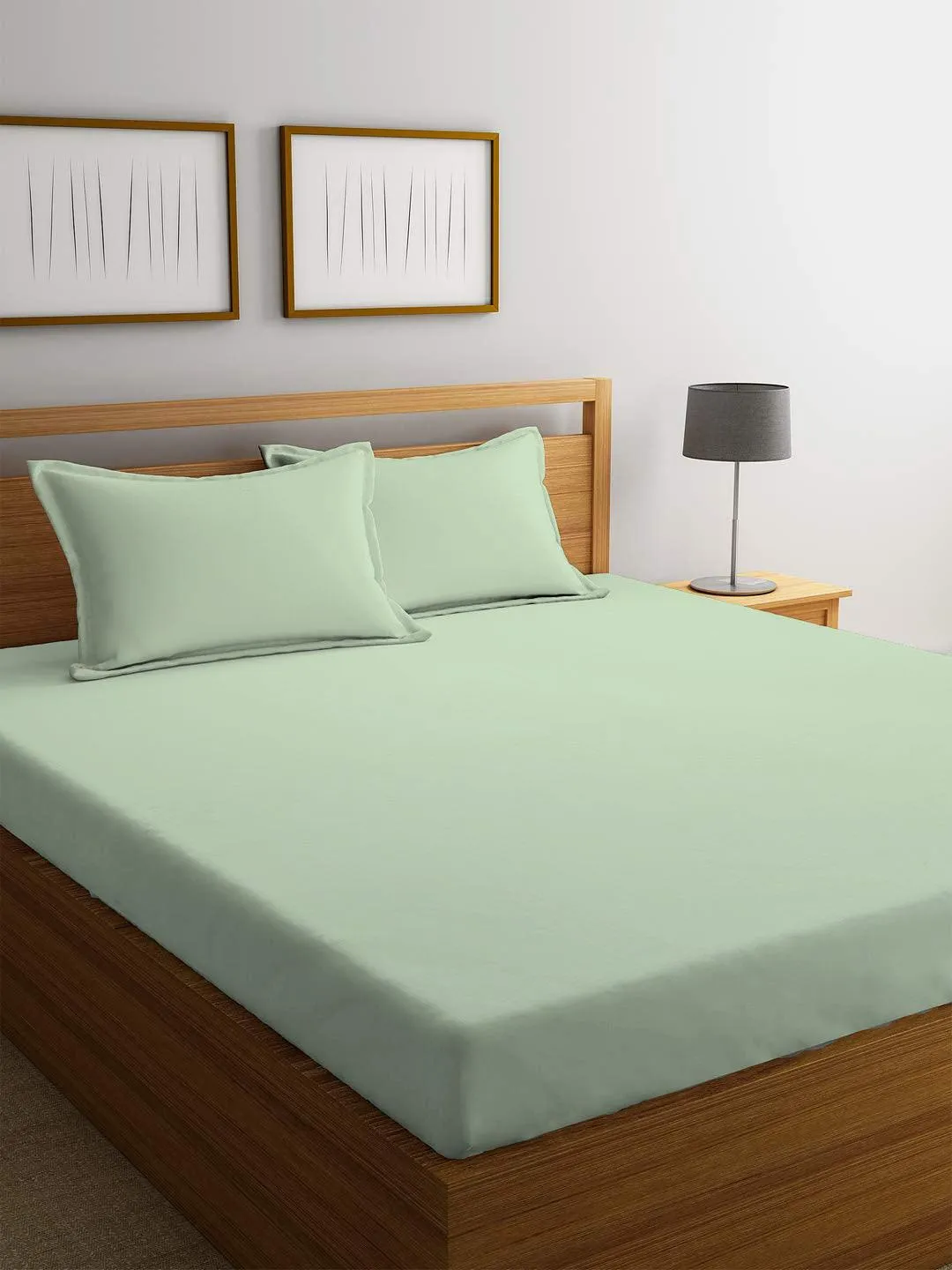 3 Piece Fitted Sheet Set Super Soft Mint Green Single Size 90x200 20cm with 2 Pillow Case