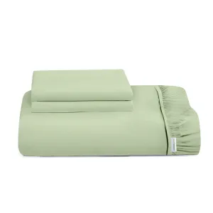 3 Piece Fitted Sheet Set Super Soft Mint Green Single Size 90x200 20cm with 2 Pillow Case