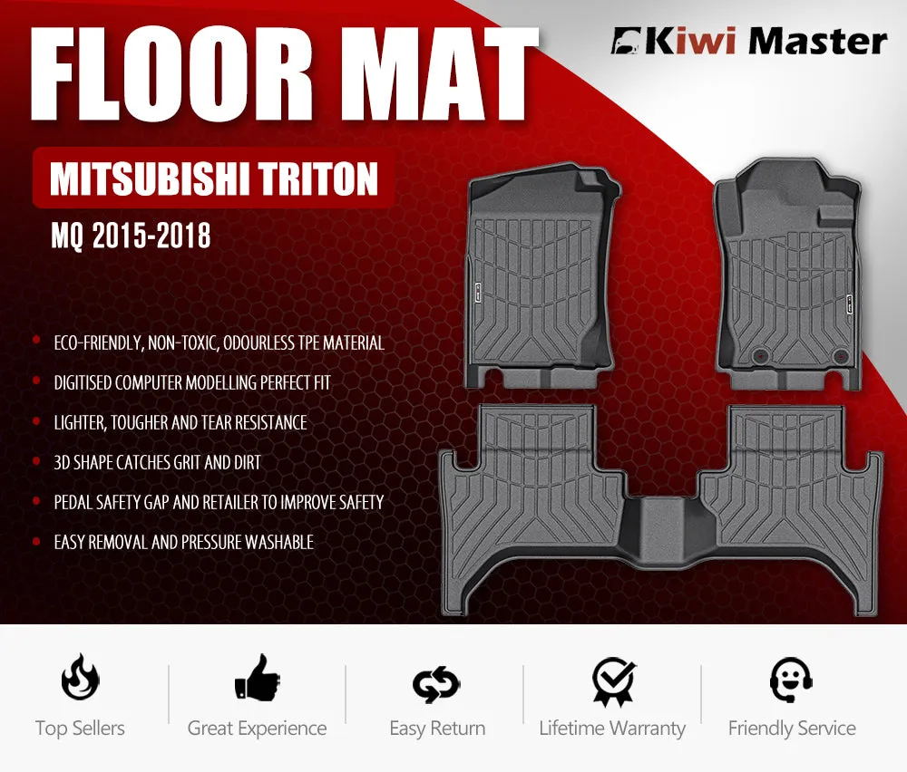 3D TPE Car Floor Mats for Mitsubishi Triton MQ 2015-2018