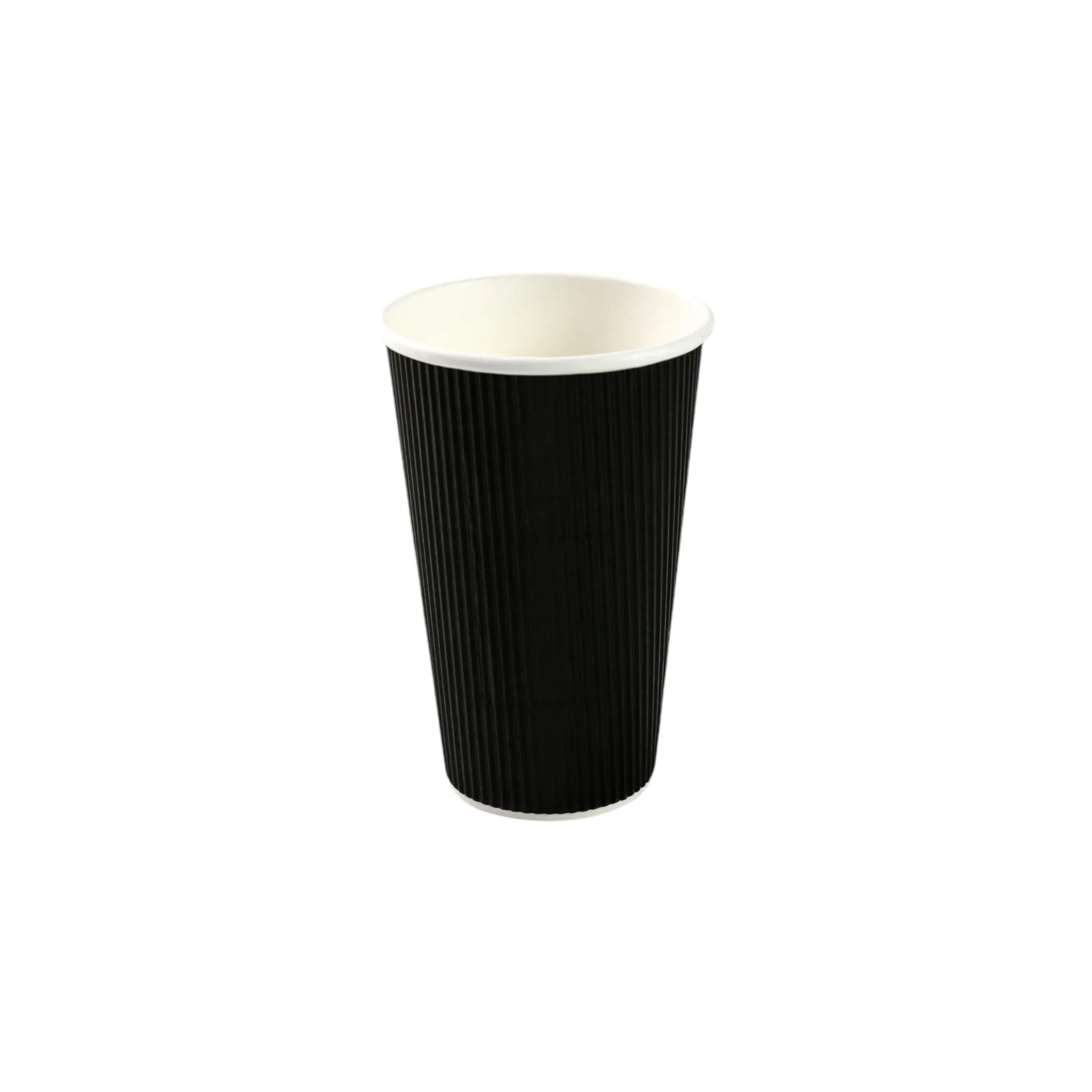 500ml Ripple Coffee Cups Matte Black 5pack