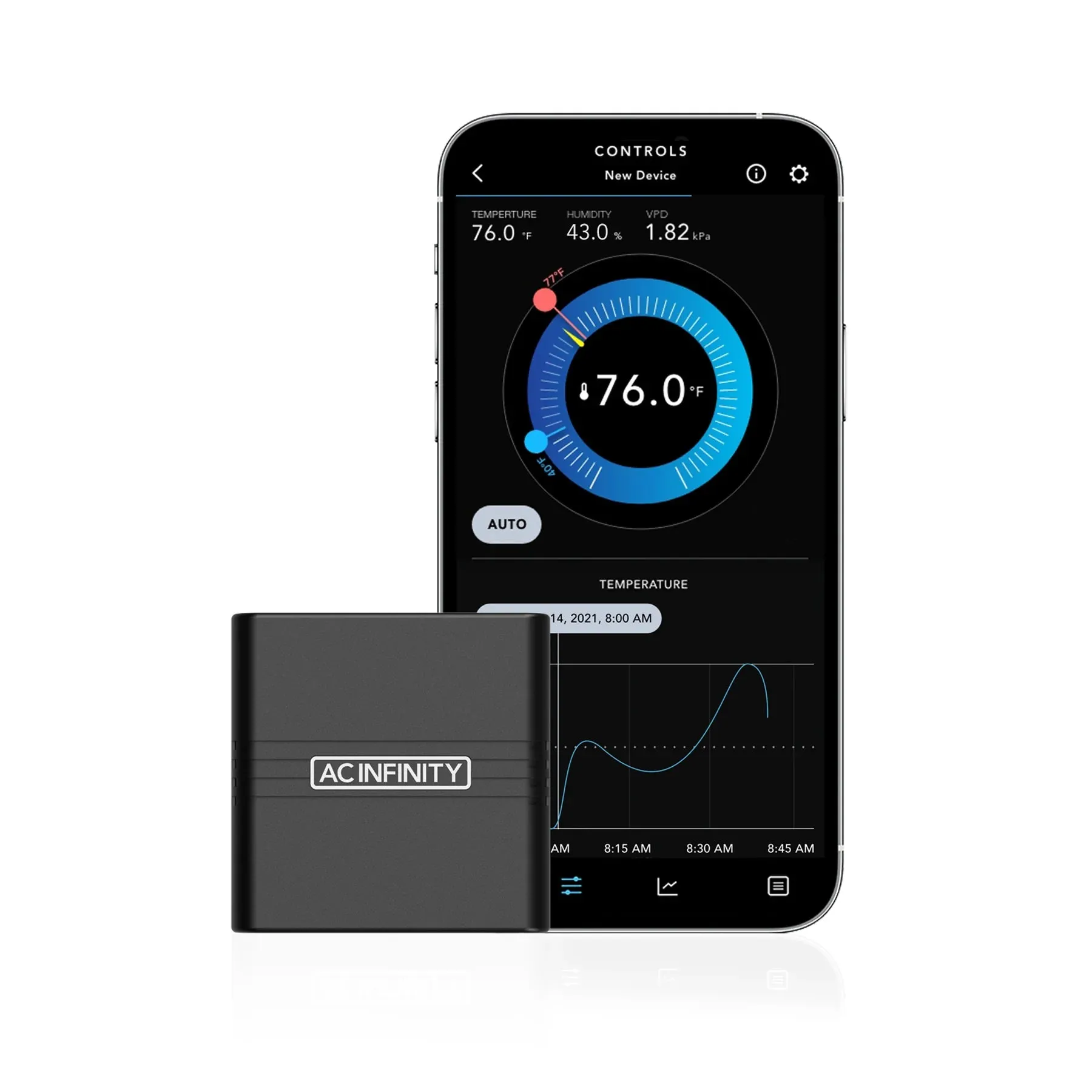 AC Infinity Cloudcom A2 Mini Smart Thermo-Hygrometer; Integrated Sensor (AC-CCA2)