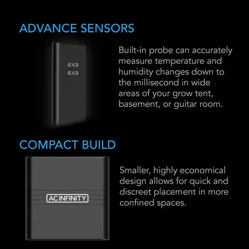 AC Infinity Cloudcom A2 Mini Smart Thermo-Hygrometer; Integrated Sensor (AC-CCA2)