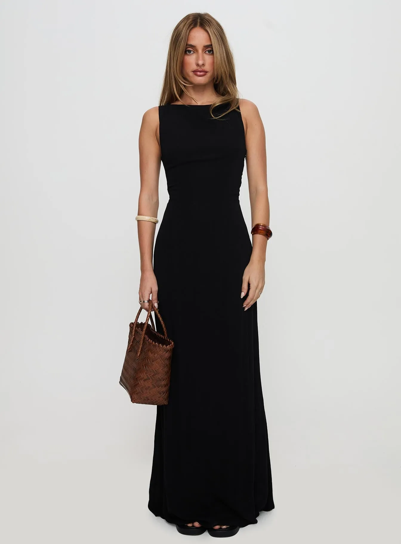 Ace Of Hearts Backless Maxi Dress Black