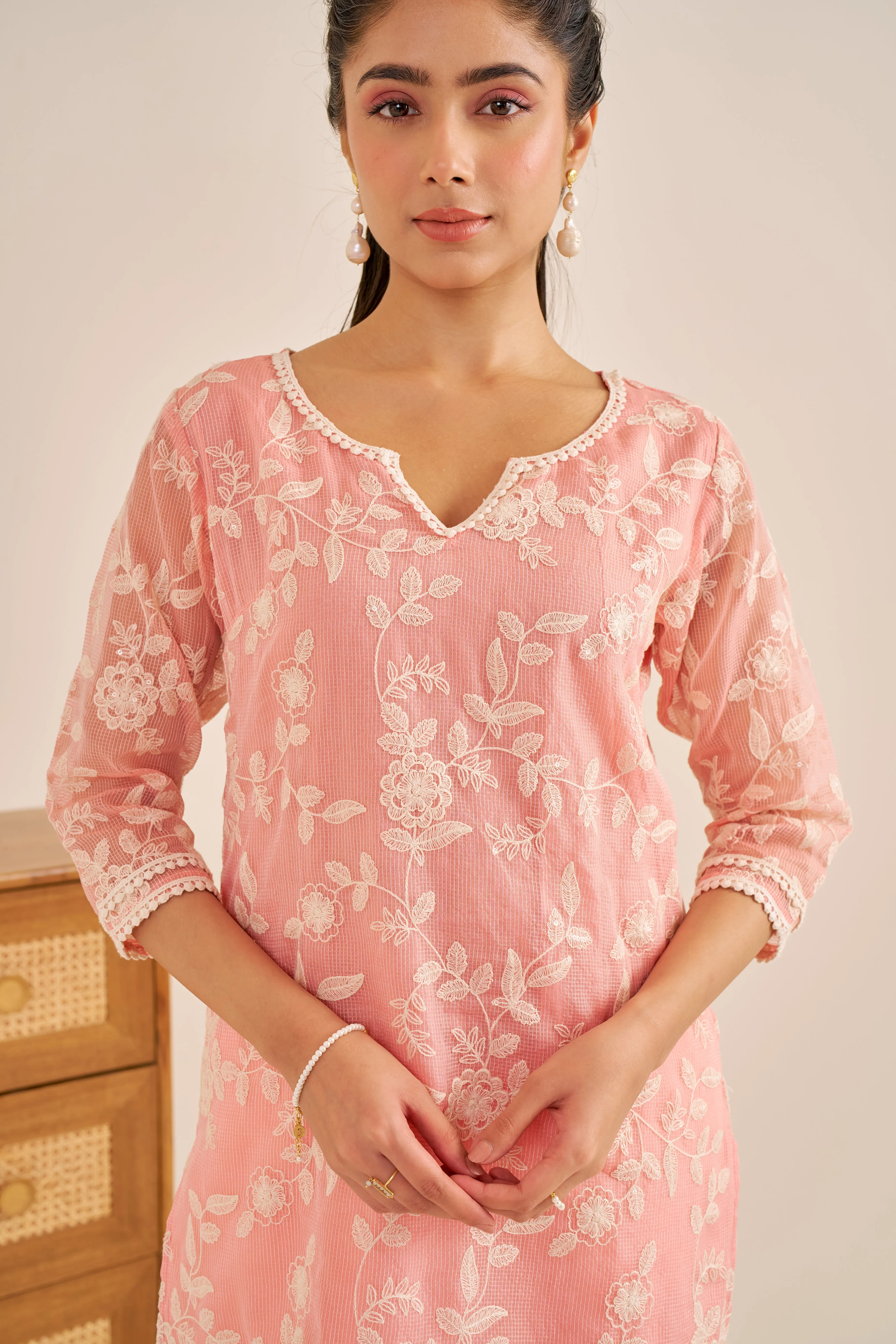 Alaya Meher Soft Pink Classic Kurta Set