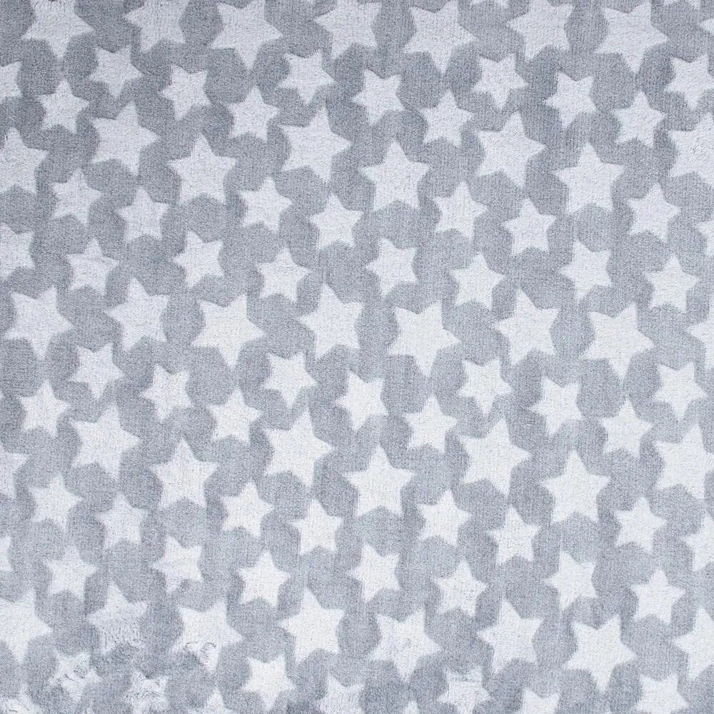 AllPetSolutions Star Print Fleece Cat & Dog Blanket, Grey