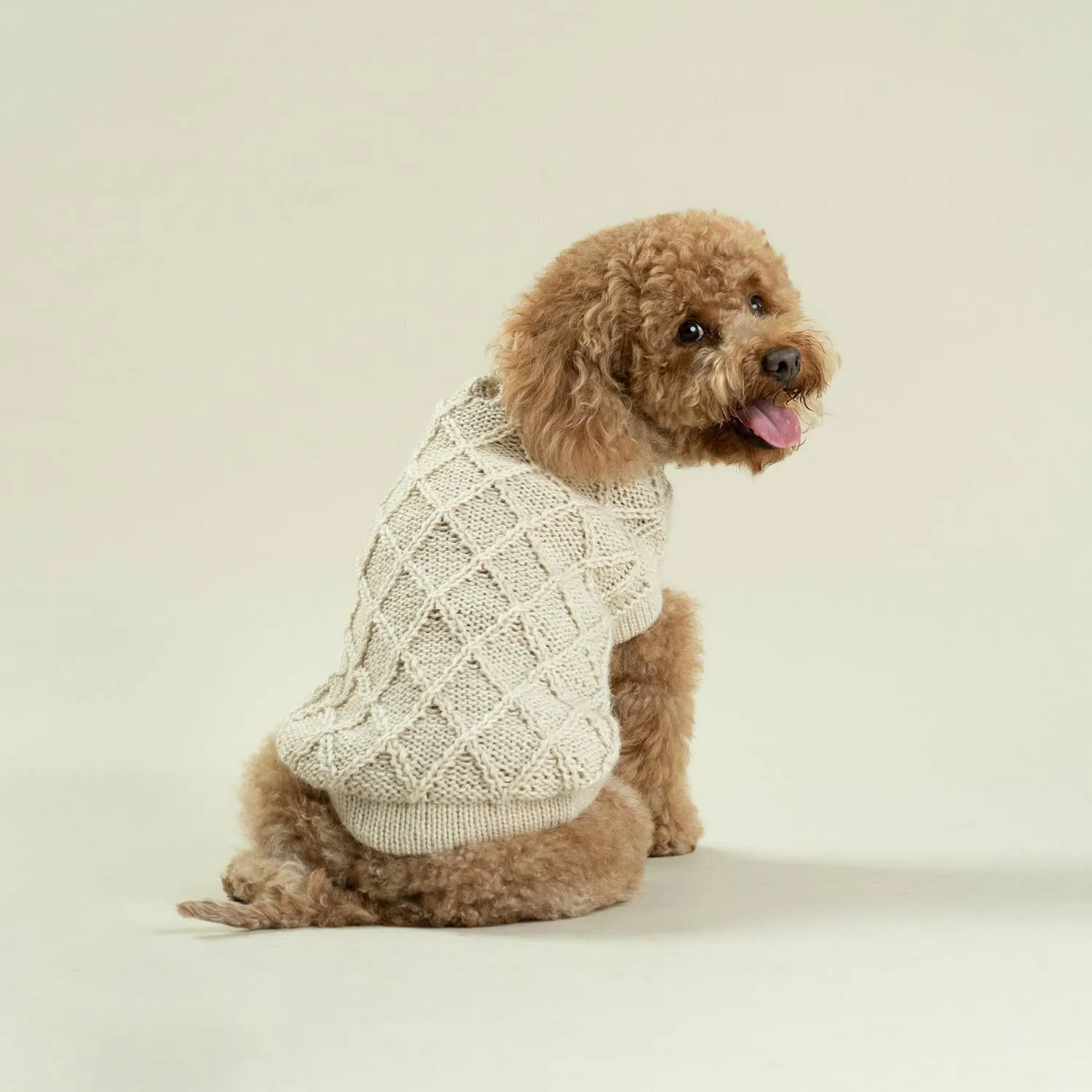 Alqo Wasi | Diamond Knit - Peruvian Alpaca Dog Jumper