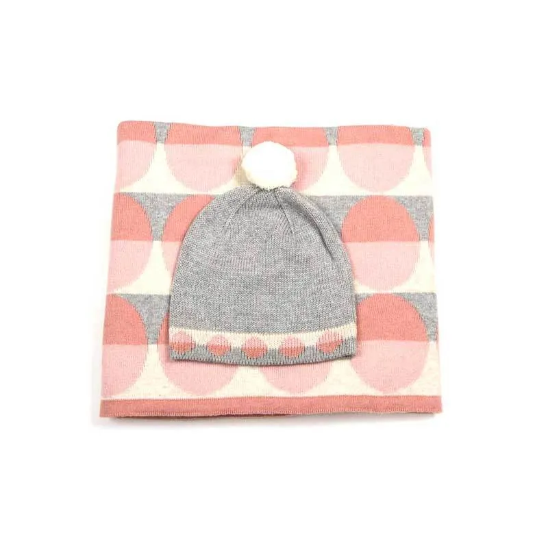 Baby Blanket & Hat Gift Set - Pink