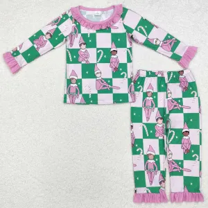 Baby Girls Pajamas Pink Christmas Bamboo Pajamas Sets GLP1843