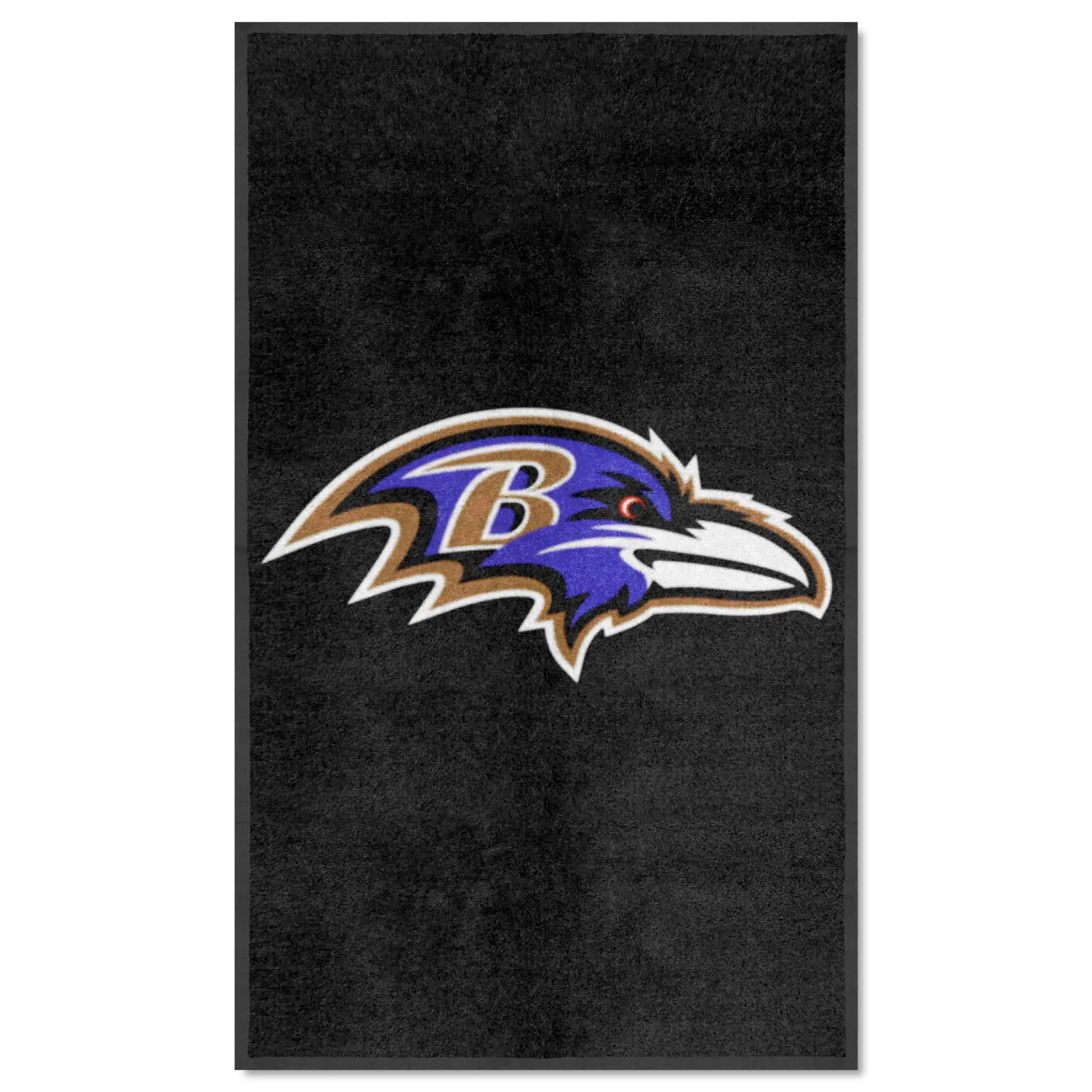 Baltimore Ravens 3X5 High-Traffic Mat with Durable Rubber Backing - Portrait Orientation