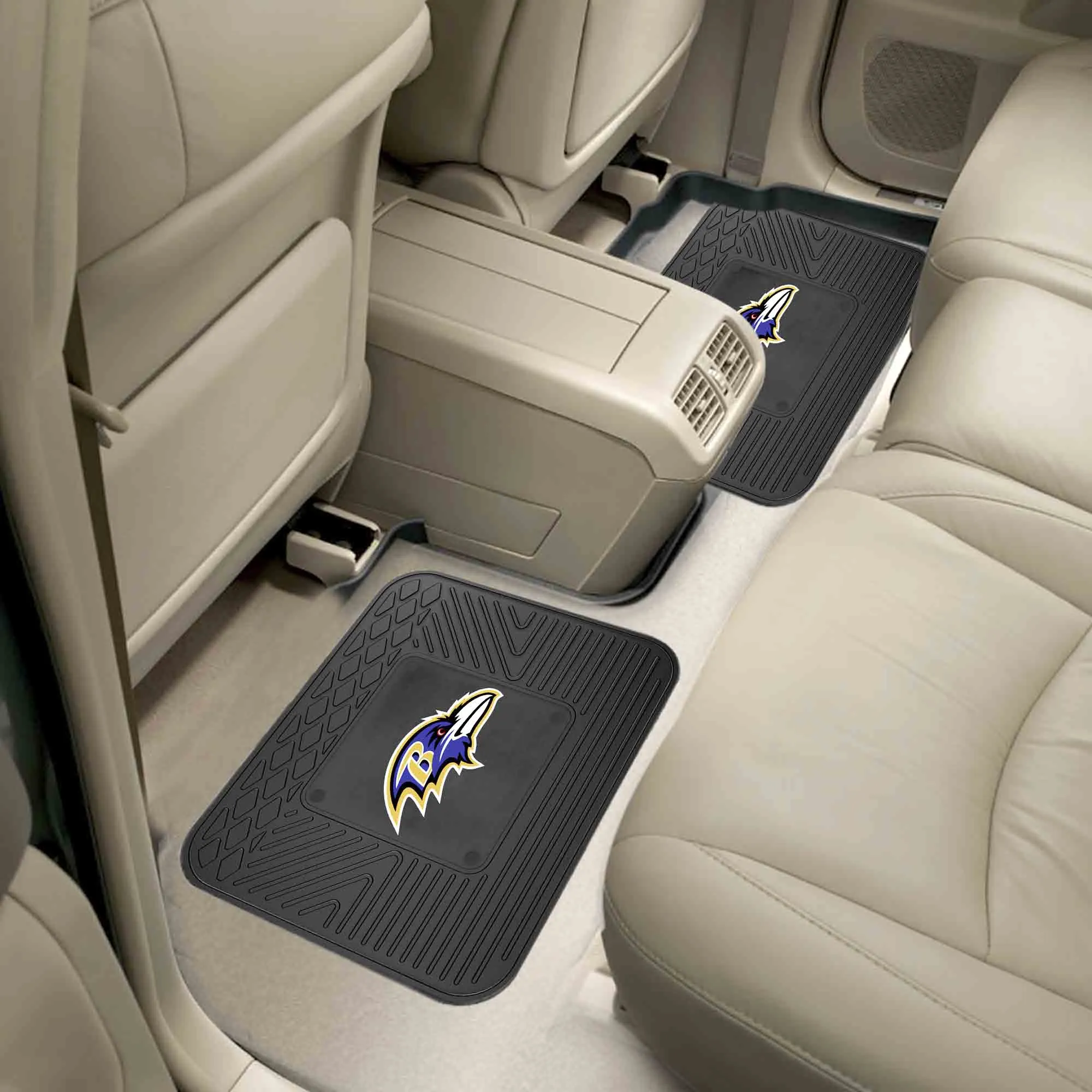 Baltimore Ravens Back Seat Car Utility Mats - 2 Piece Set