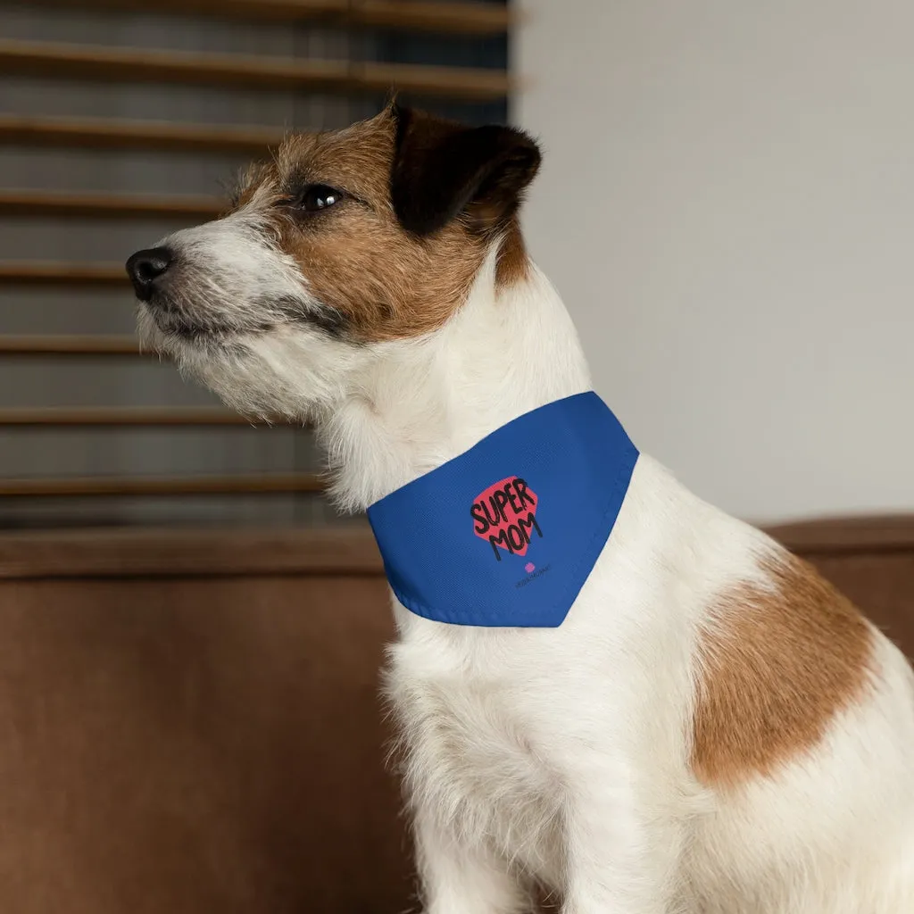 Blue Pet Bandana Collar, Cute Mother's Day Special For Cat/ Dog Moms-Printed in USA(Size: S, M, L)