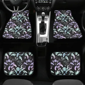 Car Floor Mats | Set of 4 | Universal size | All Weather proof | Affordable | Washable- Pastel Goth Witchy Crystal Balls