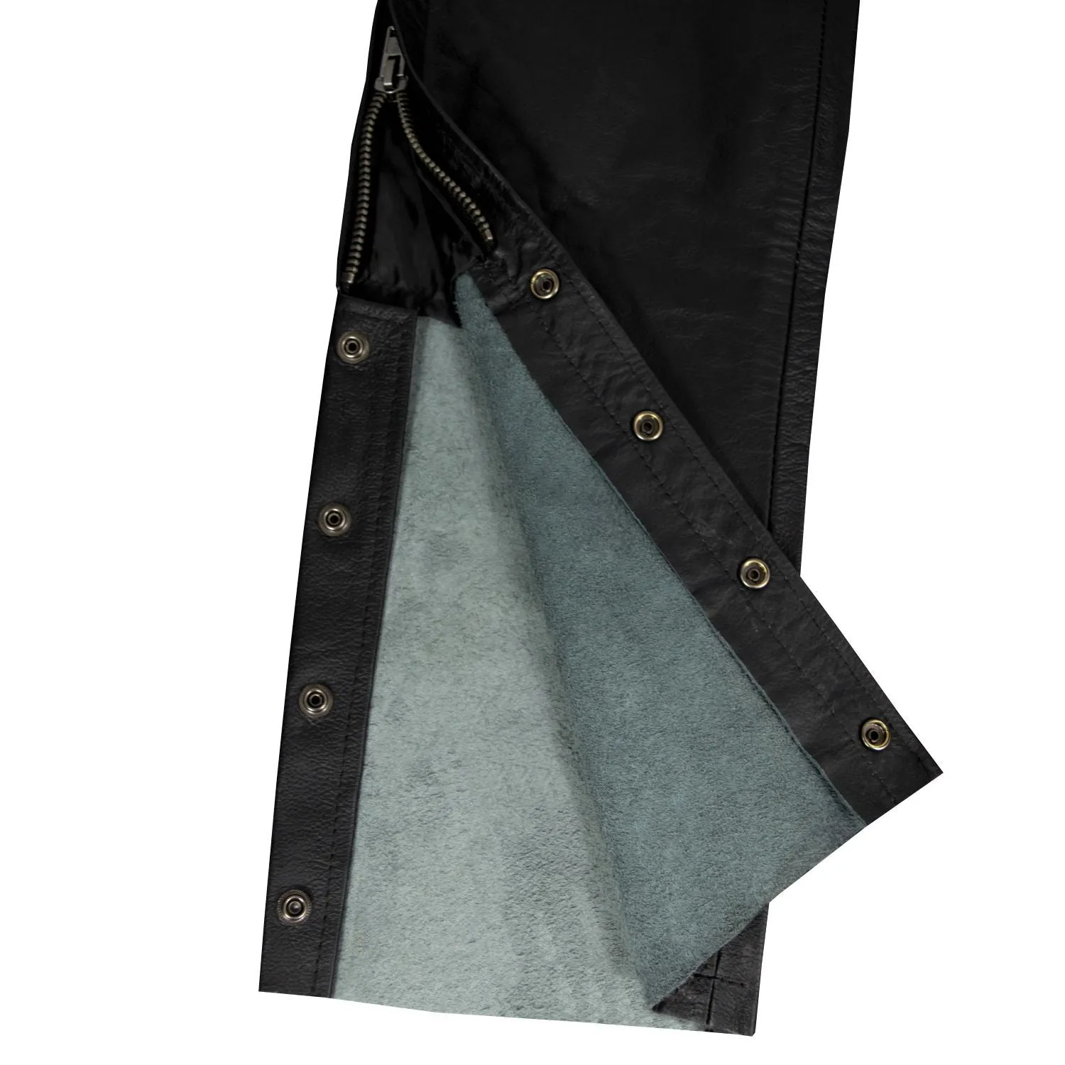 Chap Over-pants Cowhide Leather with Side Zipper & Snaps