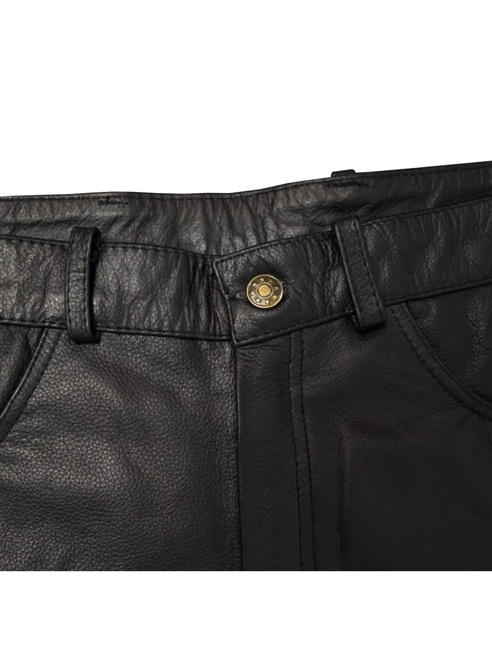 Chap Over-pants Cowhide Leather with Side Zipper & Snaps