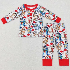 Christmas Baby Boys Pajamas Boutique Cartoon Print Kids Sibling Pajamas Set BLP0413