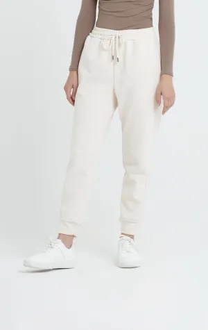 Cream Soft Fleece Winter Jogger