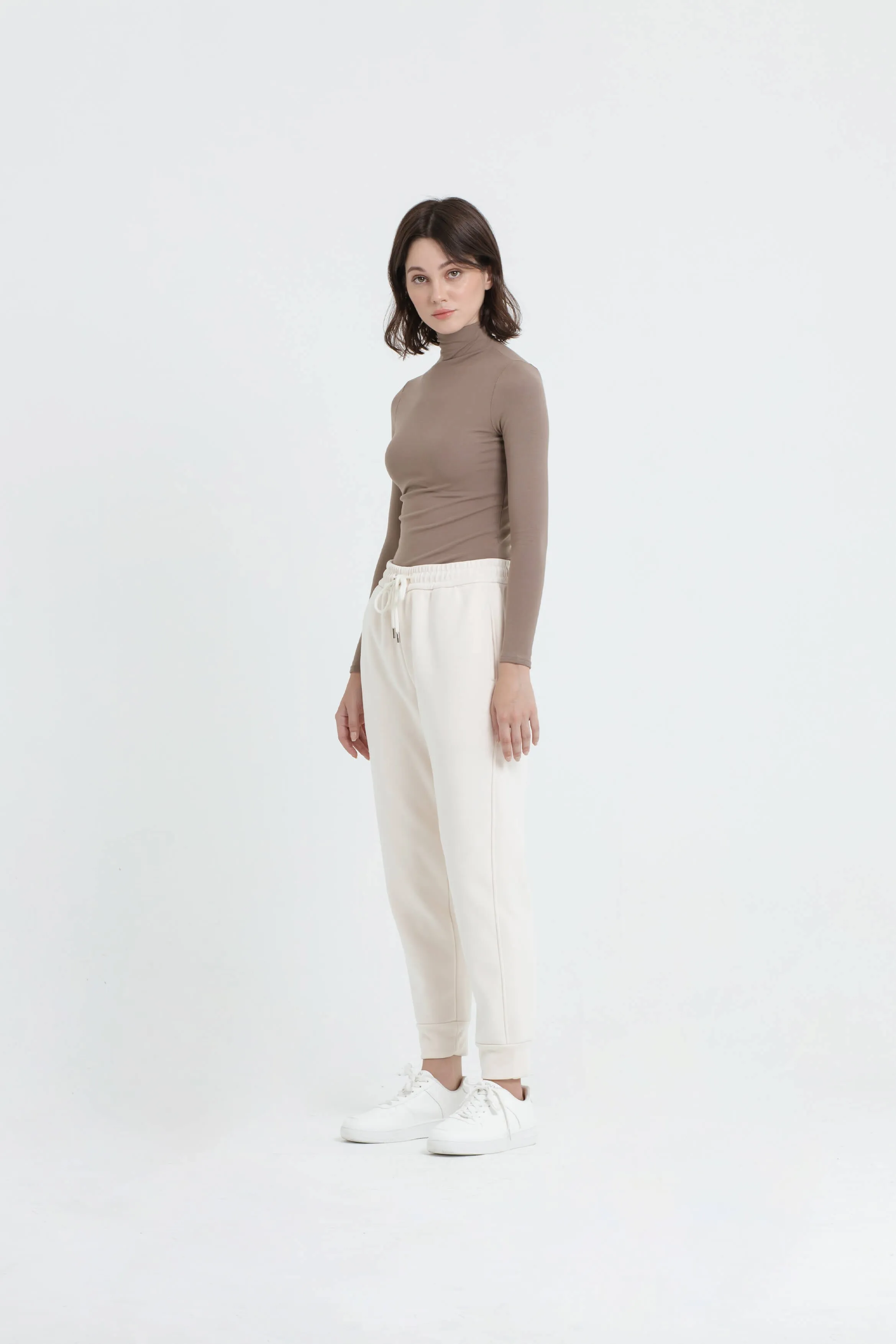 Cream Soft Fleece Winter Jogger