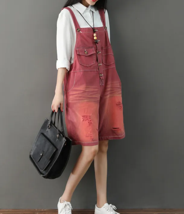 Denim Casual Spring Denim Overall Loose Short Women Jumpsuits QYCQ05112