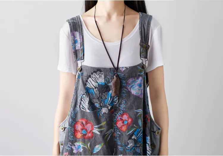 Denim Loose Casual Summer Denim Overall Loose Women Jumpsuits CNHK07153