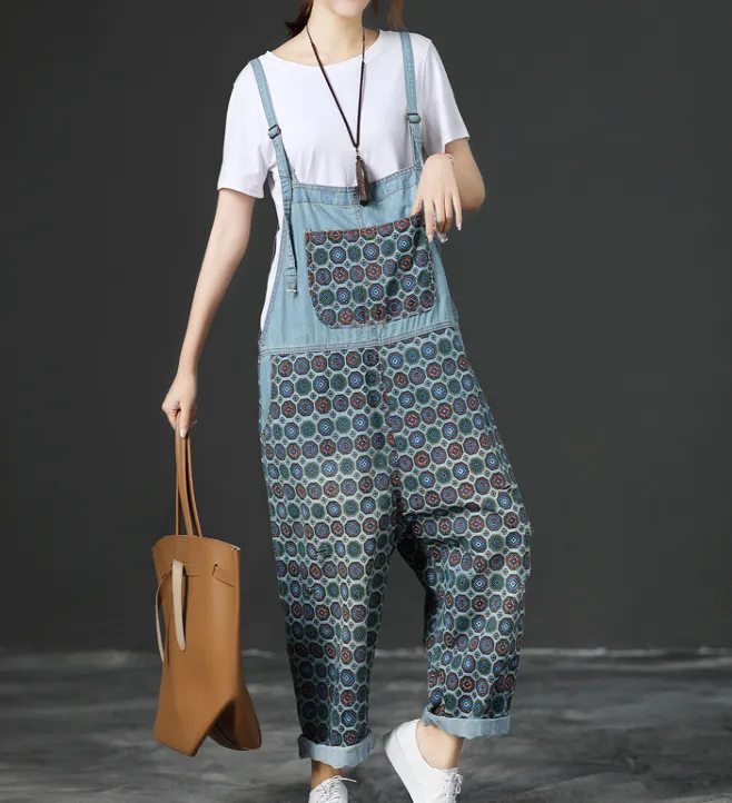 Denim Loose Casual Summer Denim Overall Loose Women Jumpsuits CNHK07154