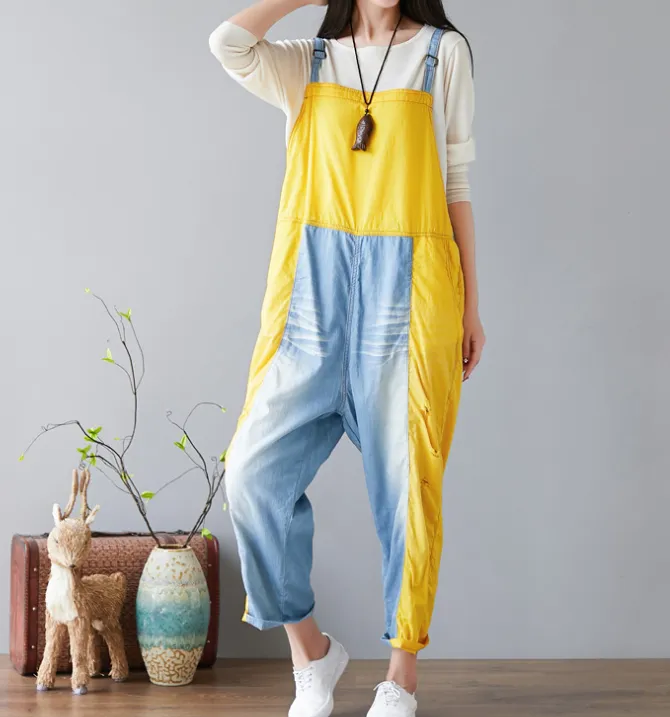 Denim Summer  Jumpsuits, Denim Overall, Loose Women Jumpsuits CNHK08023