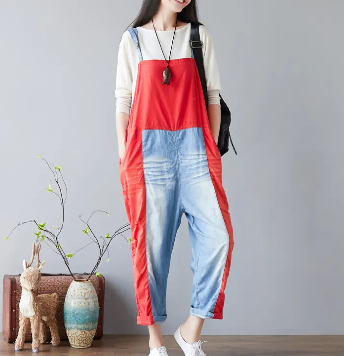 Denim Summer  Jumpsuits, Denim Overall, Loose Women Jumpsuits CNHK08023