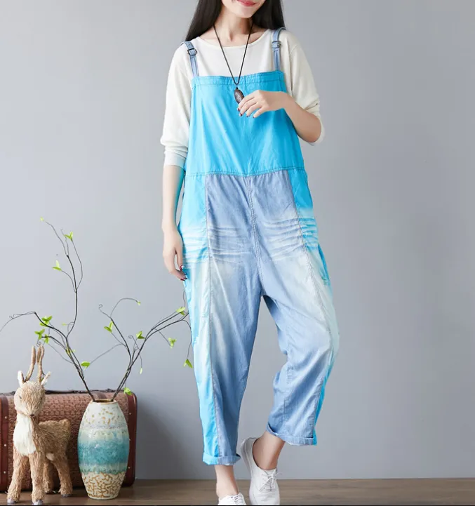 Denim Summer  Jumpsuits, Denim Overall, Loose Women Jumpsuits CNHK08023