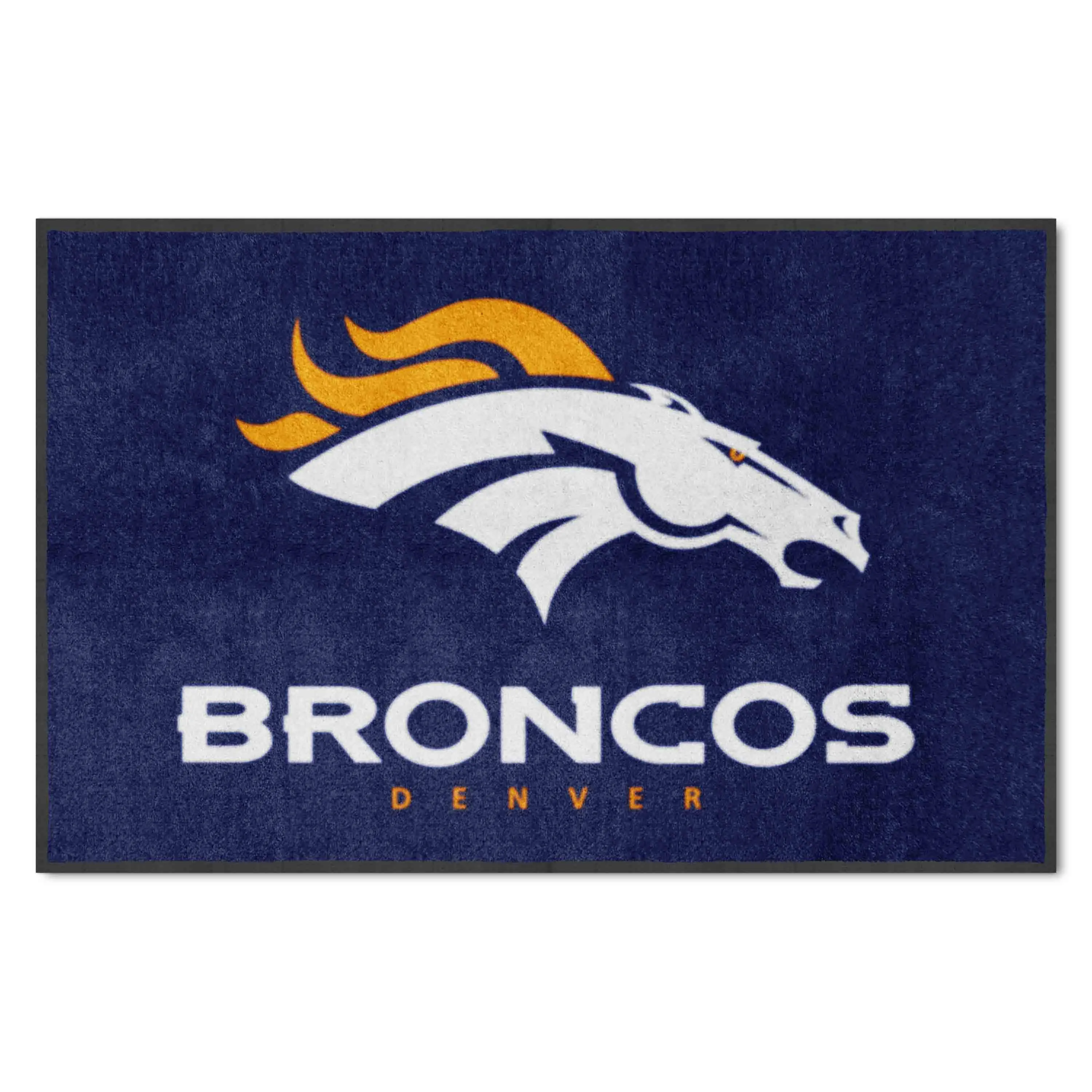 Denver Broncos 4X6 High-Traffic Mat with Durable Rubber Backing - Landscape Orientation