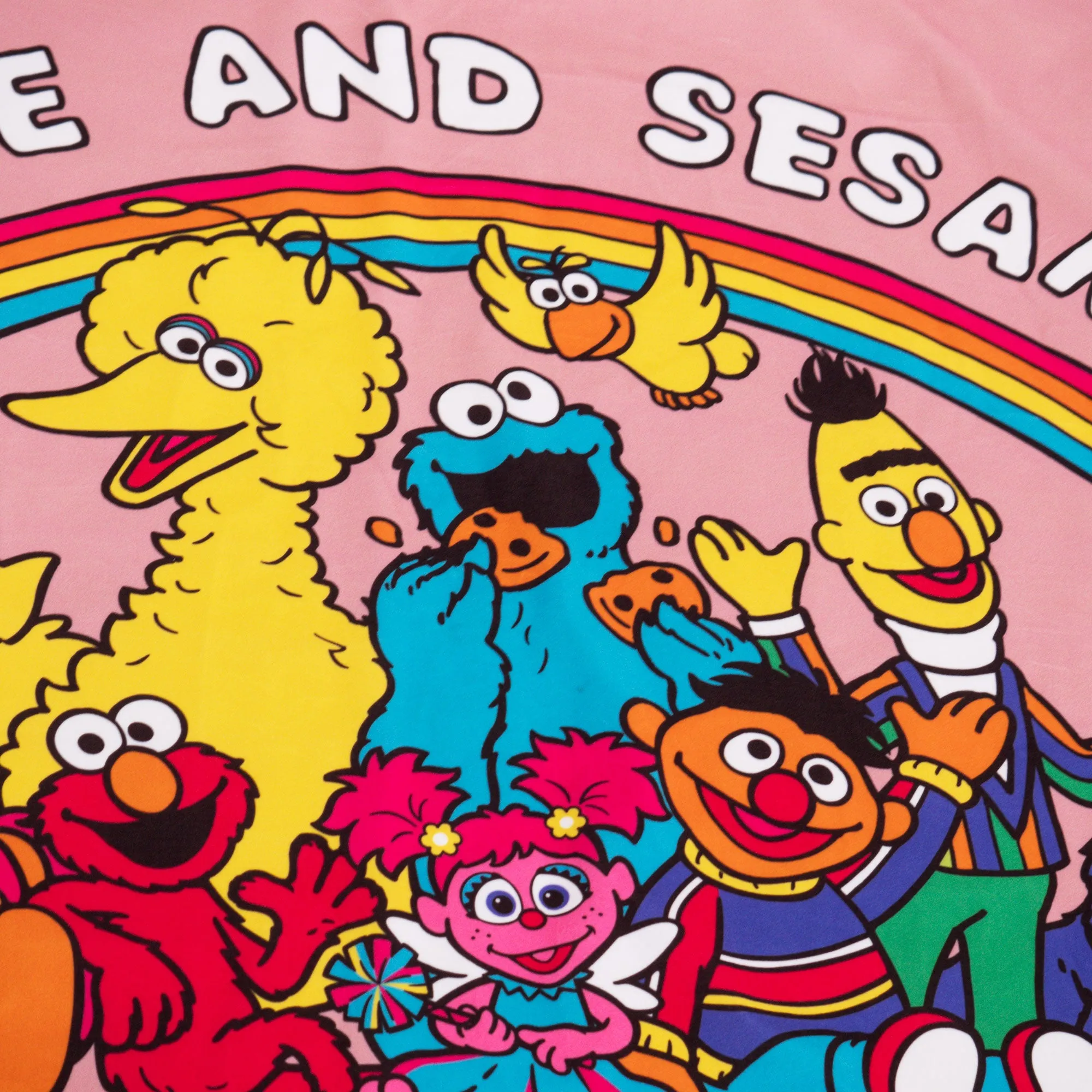 Fleece Throw / Blanket - Peace Love & Sesame Street