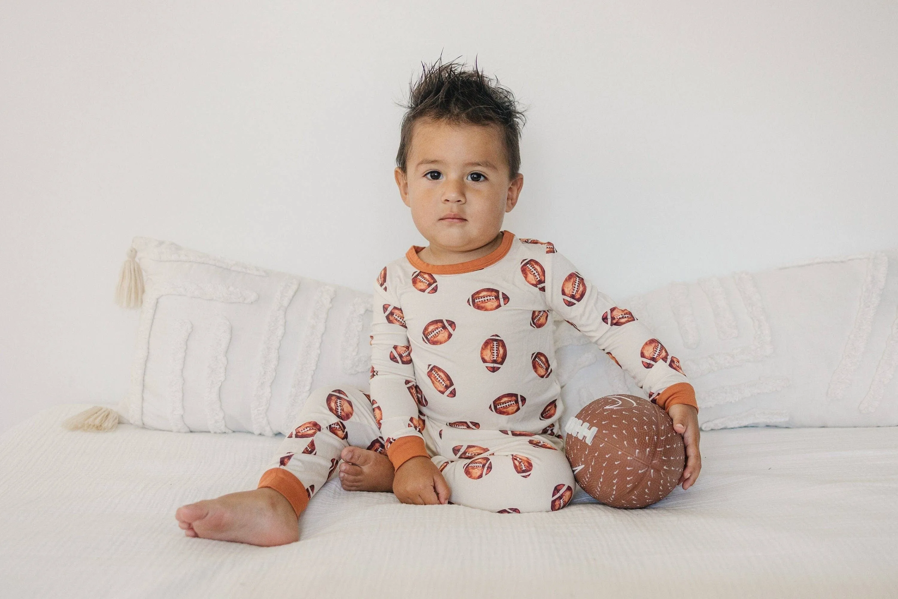 Football Print 2pc Bamboo Pajamas