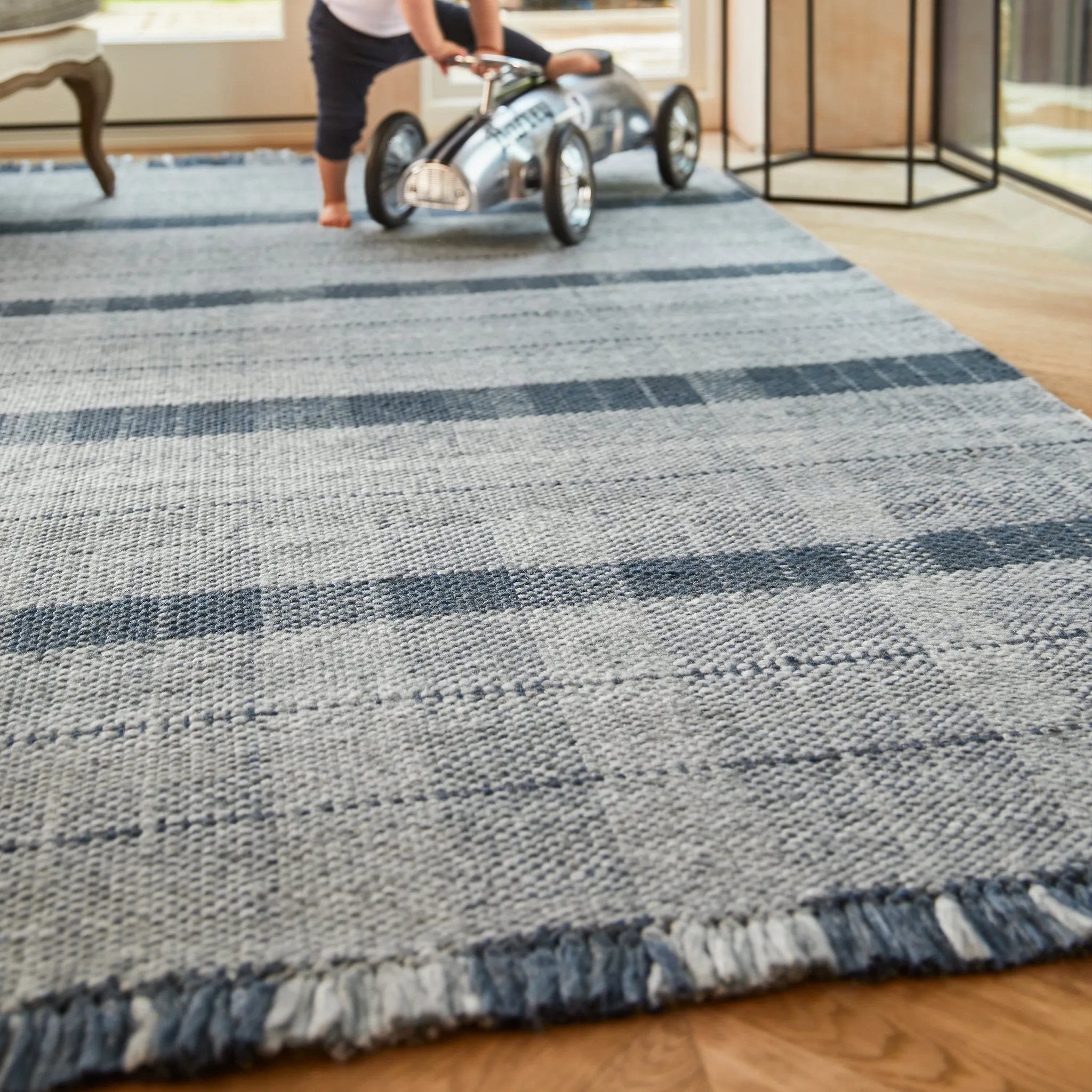 Highland Check Rug Navy
