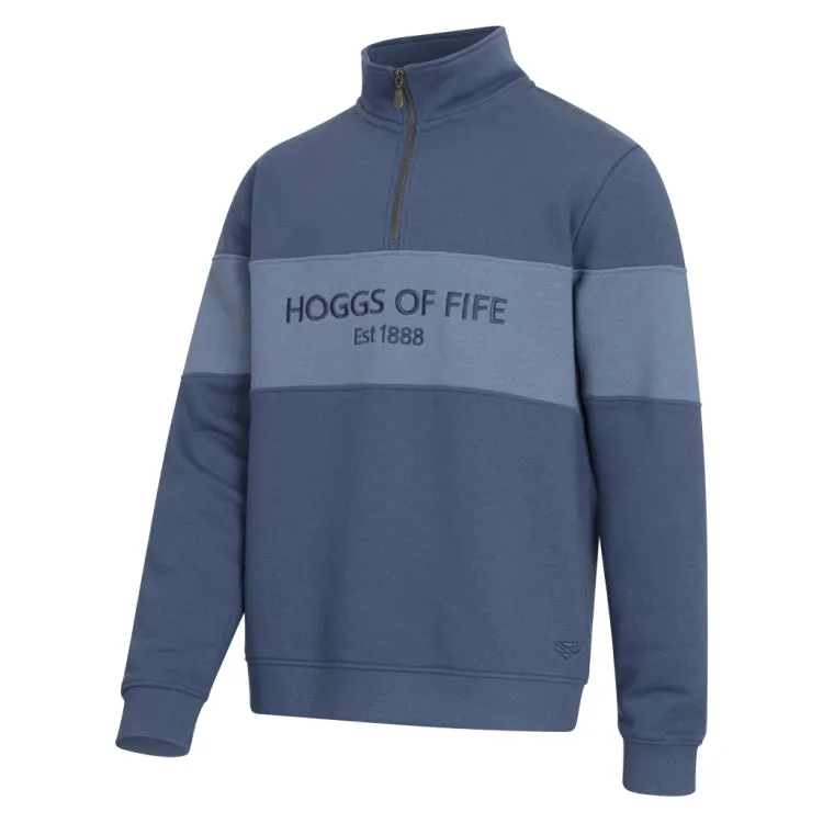 Hoggs of Fife Dumfries 1888 1/4 Zip Sweatshirt - Sea Blue/Vintage Blue