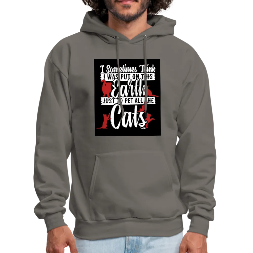 I Sometimes Think I Was Put On This Earth Just To Pet All The Cats Men's Hoodie