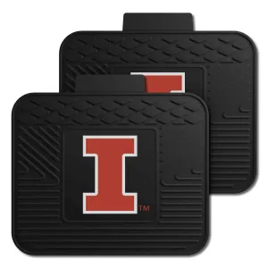 Illinois Illini Back Seat Car Utility Mats - 2 Piece Set