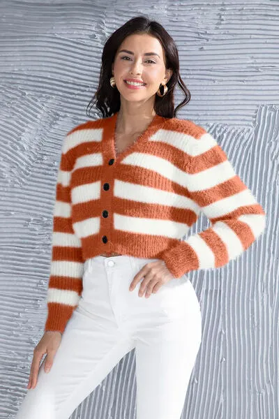 Kamila Striped Button Up Cropped Cardigan | 5 Colors