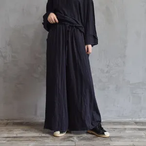 Long Linen Summer Autumn Women Casual Wide Leg Pants  PZ97268