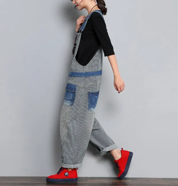 Loose Denim Casual Spring Denim Overall Women JumpsuitsQY13