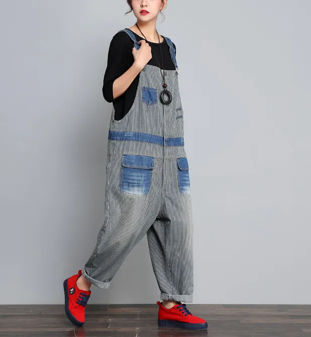 Loose Denim Casual Spring Denim Overall Women JumpsuitsQY13