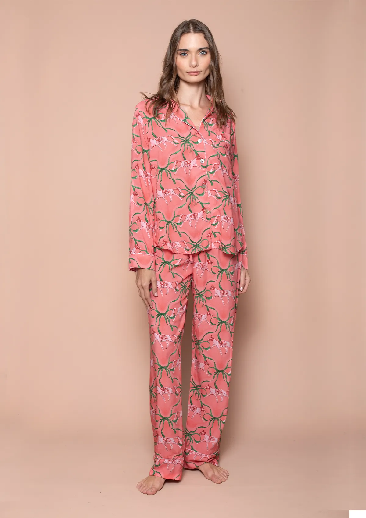 Lucky Ribbon Pj’s set | Mint Rose | Equestrian Sleepwear Collection