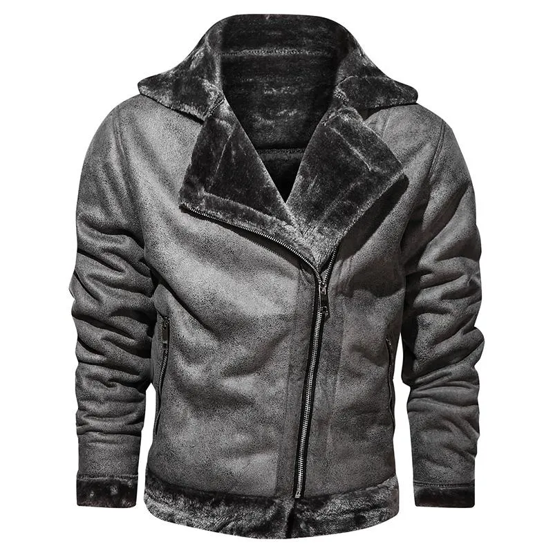 Men's Fur Integrated Warm Thick Fur Jacket 99578047YM