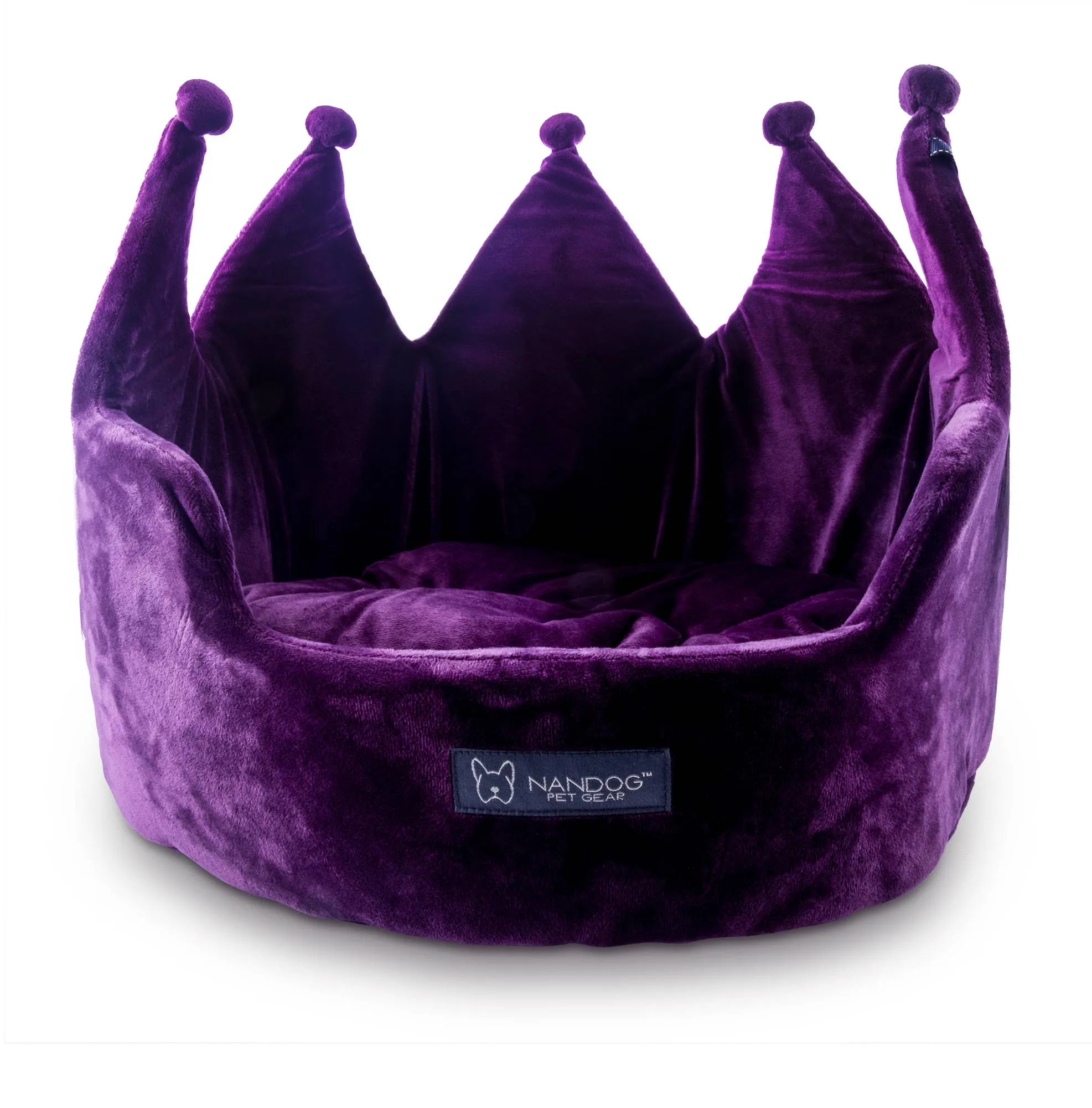 Nandog Purple Crown Dog/Cat Bed