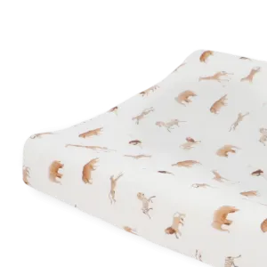 Organic Cotton Muslin Changing Pad Cover - Animal Crackers