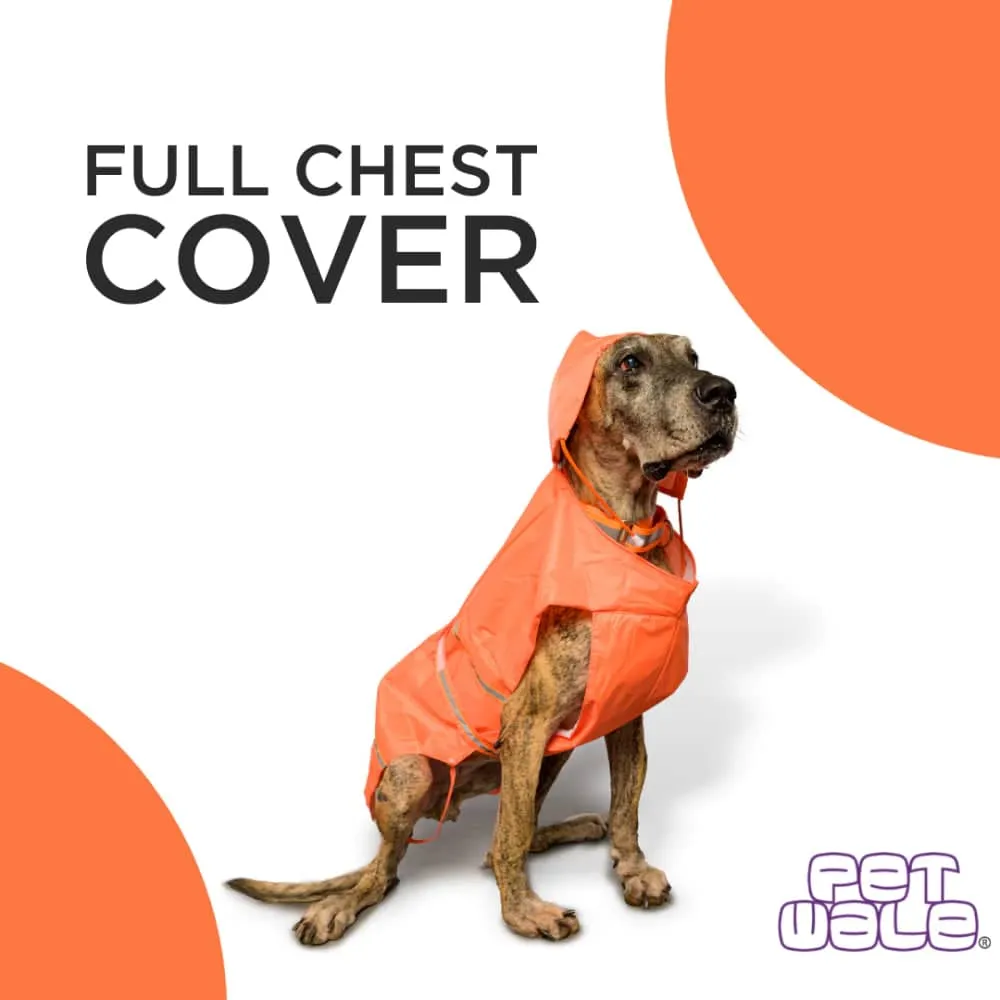 PetWale Reflective Raincoat for Dogs (Orange)