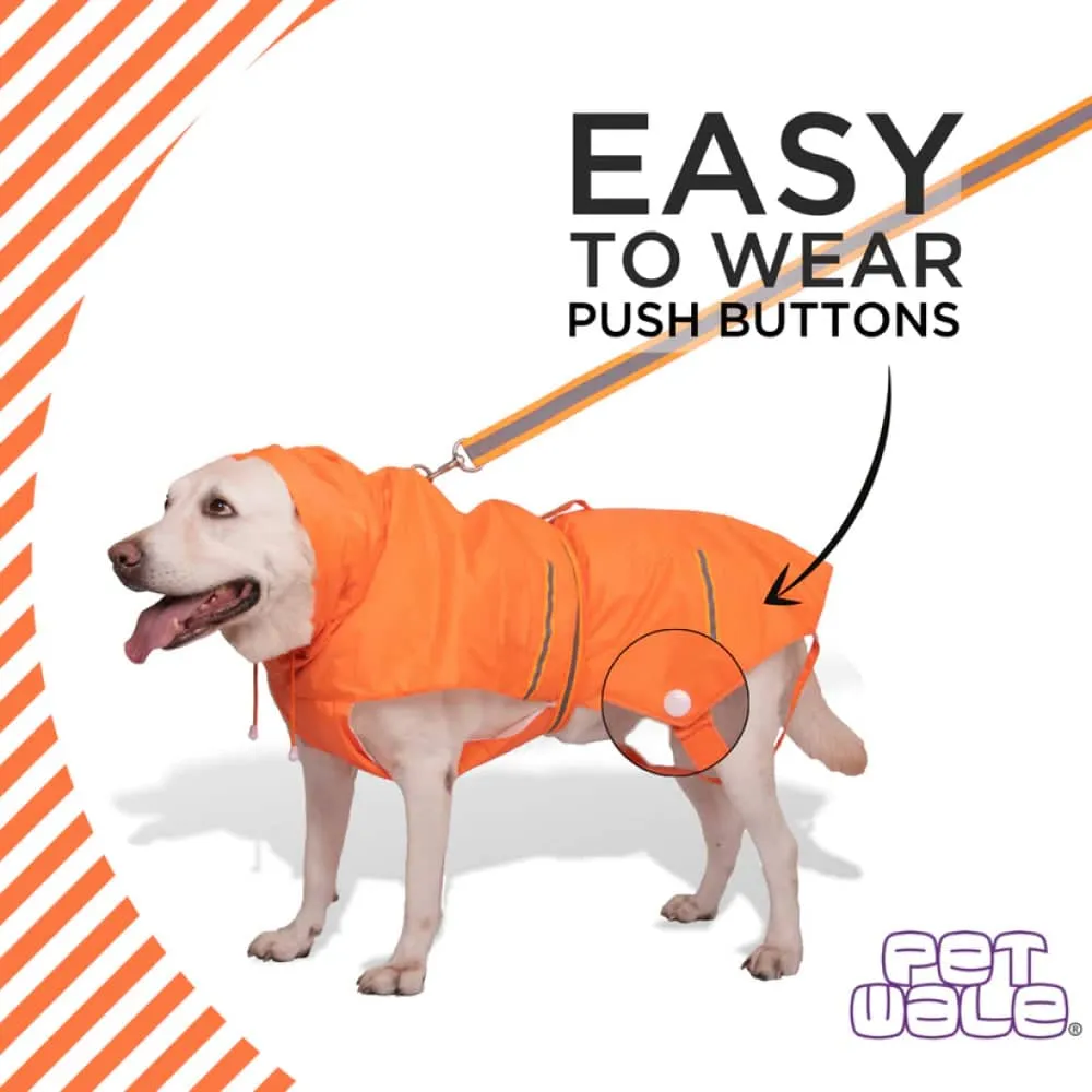 PetWale Reflective Raincoat for Dogs (Orange)