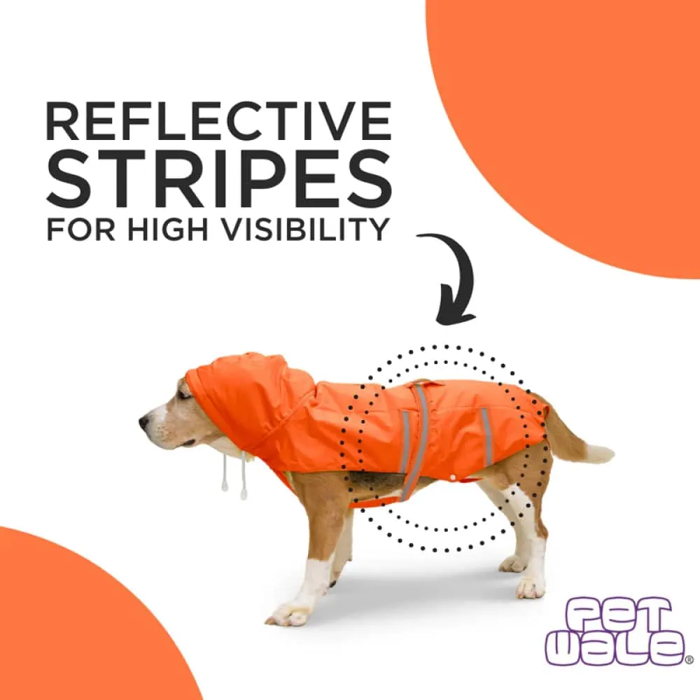 PetWale Reflective Raincoat for Dogs (Orange)