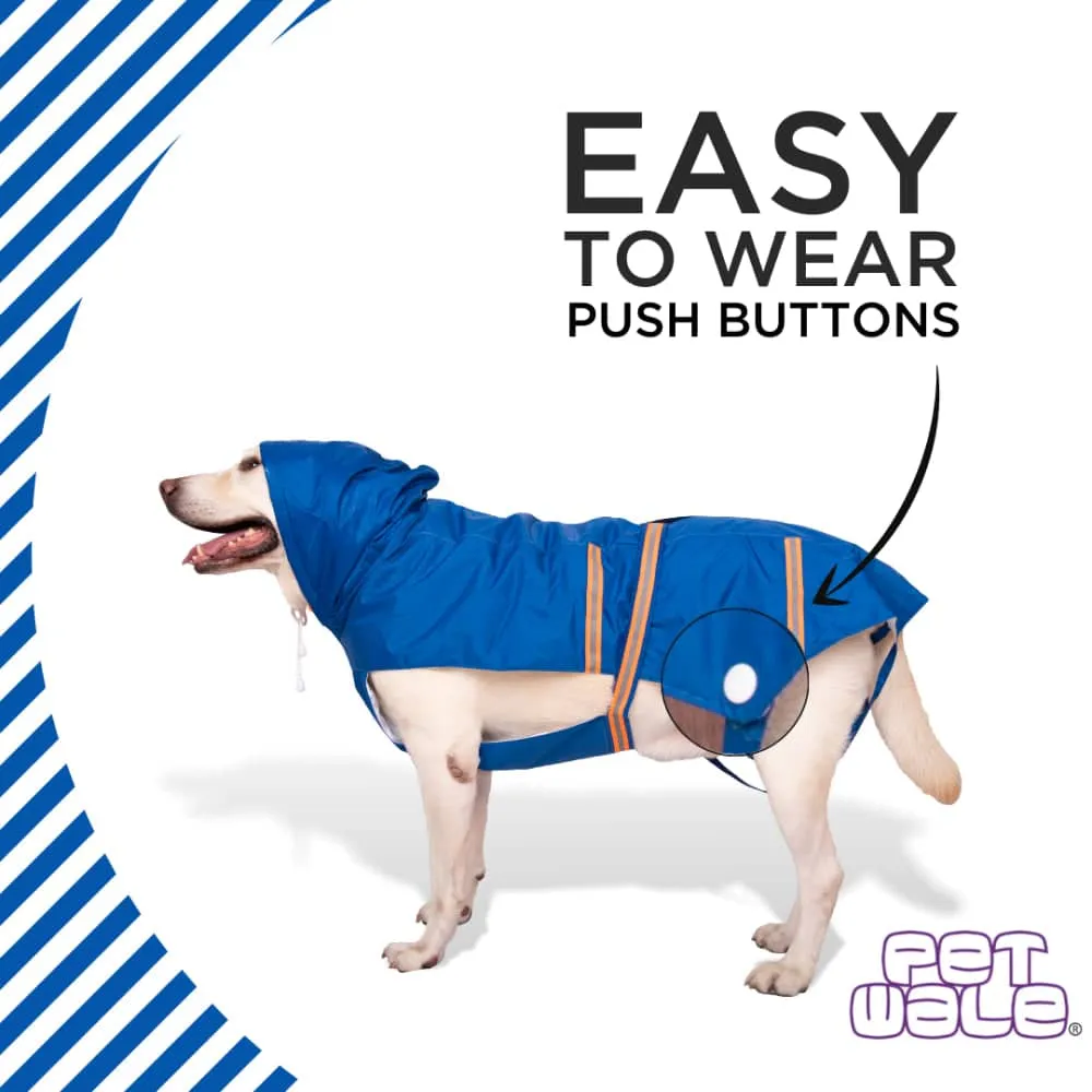 PetWale Reflective Raincoat for Dogs (Royal Blue)