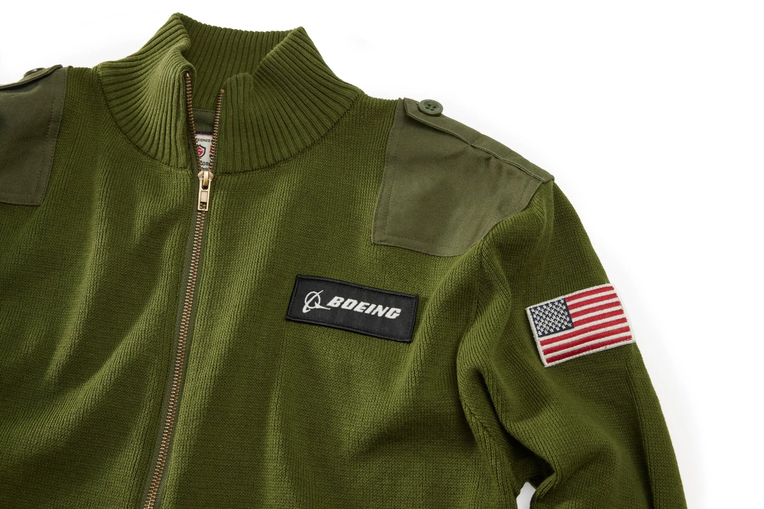 Red Canoe Boeing Flight Cardigan Olive