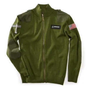 Red Canoe Boeing Flight Cardigan Olive