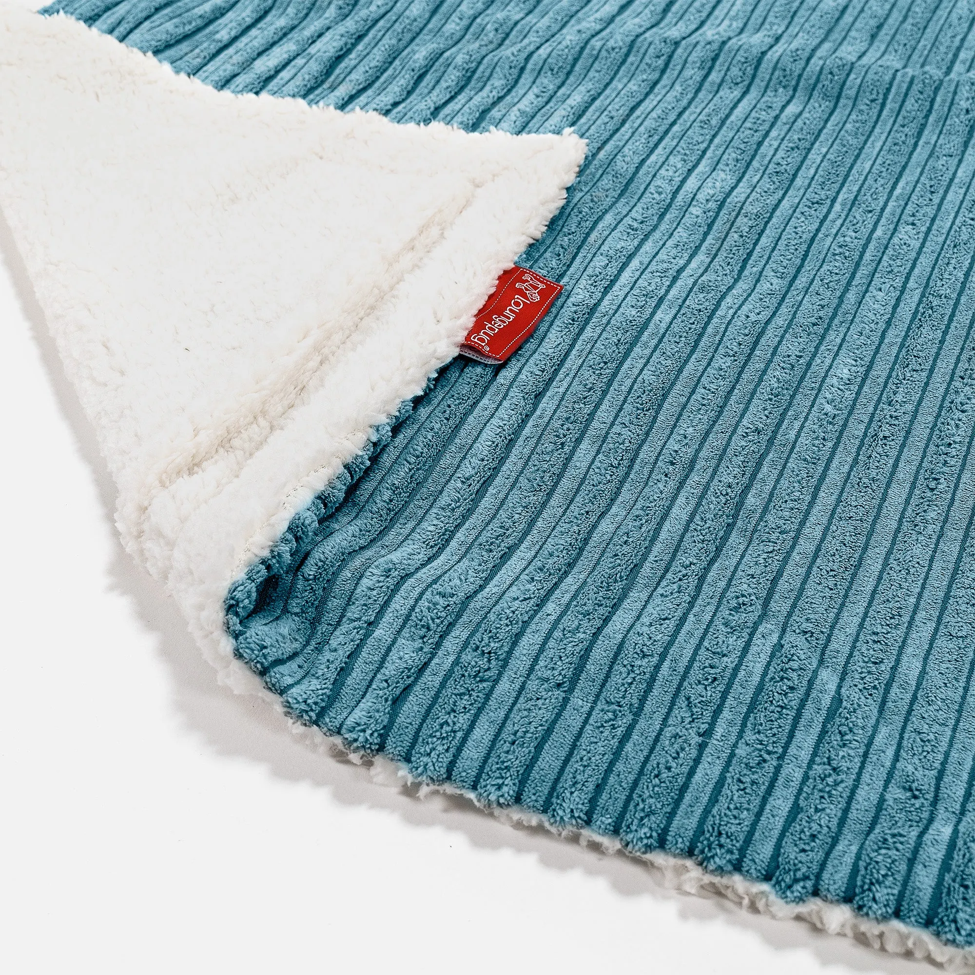 Sherpa Throw / Blanket - Cord Aegean Blue